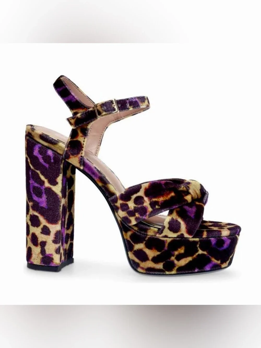 NWoB Betsey Johnson Melanni Purple Cheetah Print Platform Heels 10 Narrow
